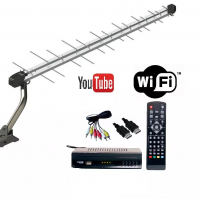 Kit Conversor Digital Wi-fi +antena 28 Elementos+mastro+cabo