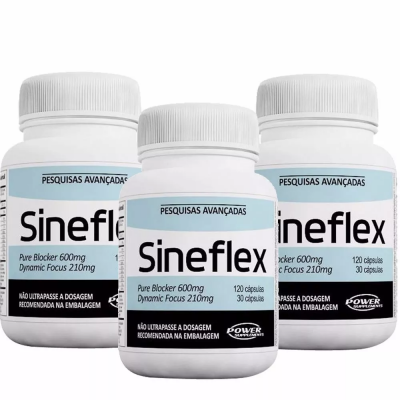 produto 3x Sineflex 150caps - Power Supplements Termogenico