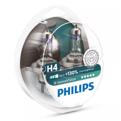 produto Par Lampada Philips H4 X-treme Vision Plus 130% + Luz 3500k