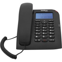 Telefone com Fio TC60ID Intelbras com Identificador de Chamadas, Viva Voz com Ajuste de Volume, Display Luminoso, LED para Sinalização de Chamadas