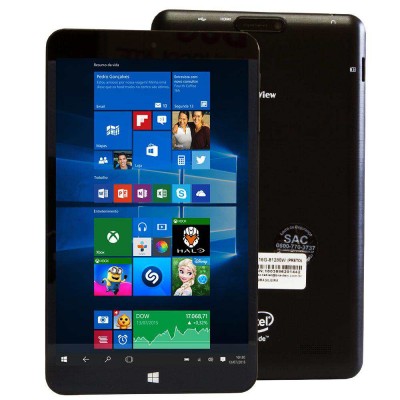 produto Tablet Tela 8 16GB Windows 10 Wi-Fi T802 Preto Braview mais Capa Protetora