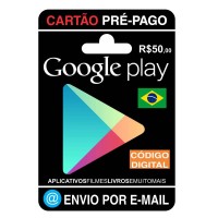 Cartão Google Play Store Gift Card R$50 Reais Br Android