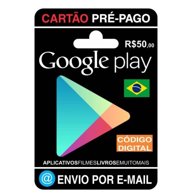 produto Cartão Google Play Store Gift Card R$50 Reais Br Android