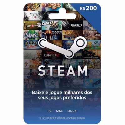 produto Cartão Presente Steam Gift Card R$ 200 Reais